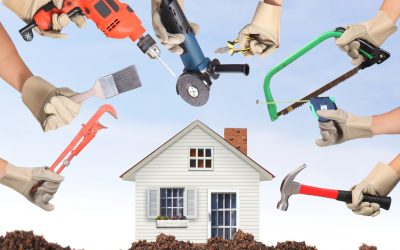 Selection of tools in the shape of a house Selection of tools in the shape of a house, home improvement concept